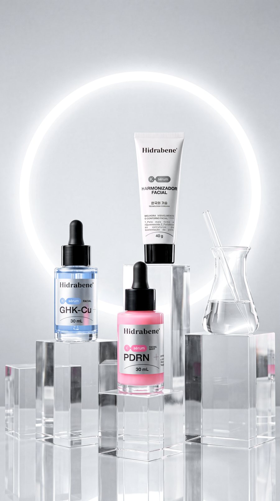 Linha coreana Hidrabene: GHK-Cu, PDRN e Harmonizador Facial